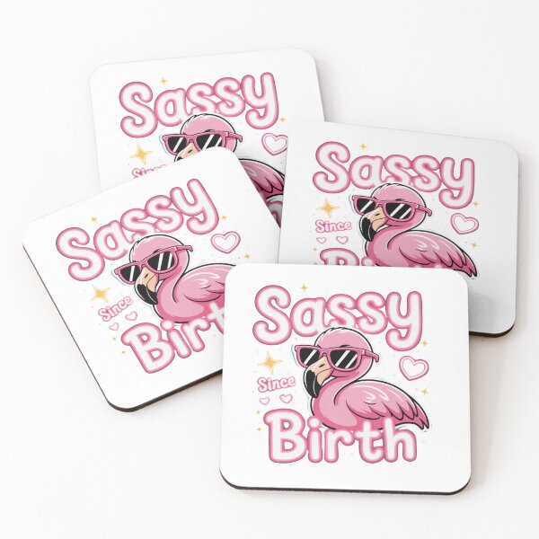Item preview, Sassy Since Birth – Neon Pink Flamingo Sticker designed and sold by Ashley critters.