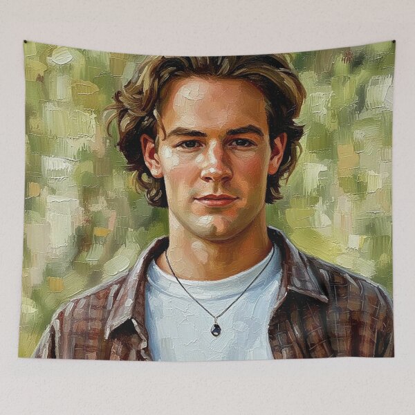 Item preview, Millennial Heartthrob: James Van Der Beek Impasto Portrait designed and sold by Art's Diner.