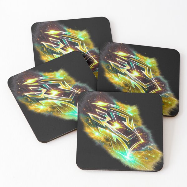 Item preview, Solar Flare Chrome - Golden Energy Graffiti designed and sold by HubiUrbanStudio.