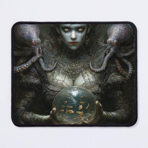 Item preview, Esoteria Innsmouth Seer - Lovecraft Deep One Oracle Cosmic Horror - Hybrid Creature Gothic Dark Fantasy Art designed and sold by mistygate.