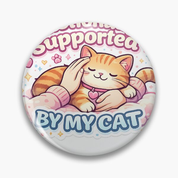 Item preview, Emotionally Supported by My Cat – Cute Kawaii Cat Sticker designed and sold by TinyVibes Studio.