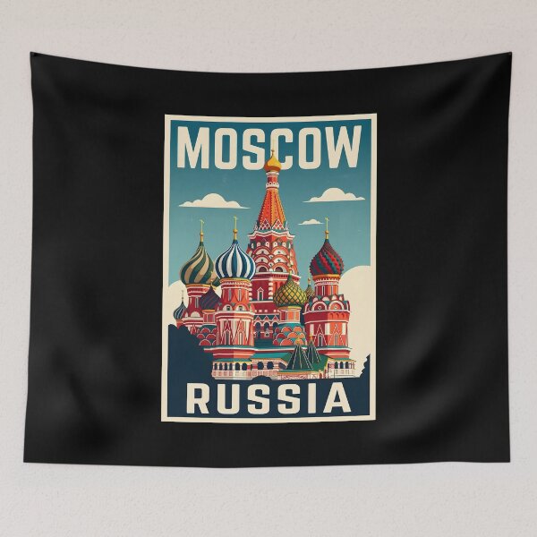 Item preview, Vintage Poster Moscow Russia St. Basil’s Cathedral City designed and sold by dudelinart.