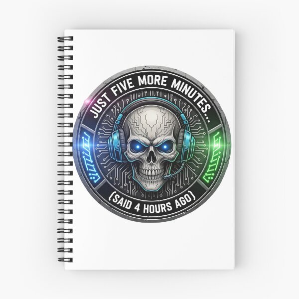 Item preview, Cyberpunk Gamer Skull - Just Five More Minutes Said 4 Hours Ago designed and sold by Mysweetcolor.