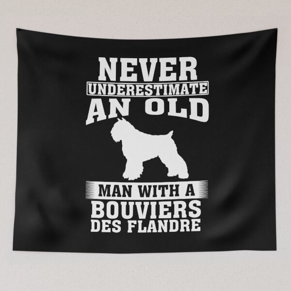 Item preview, Never Underestimate an Old Man with Bouviers des Flandre designed and sold by CosmoKitsch.
