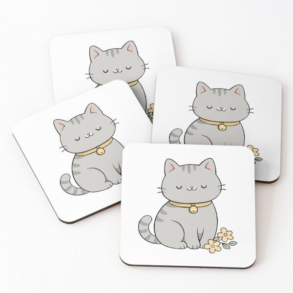 Item preview, Peaceful Gray Cat with a Golden Bell designed and sold by hudhagha.