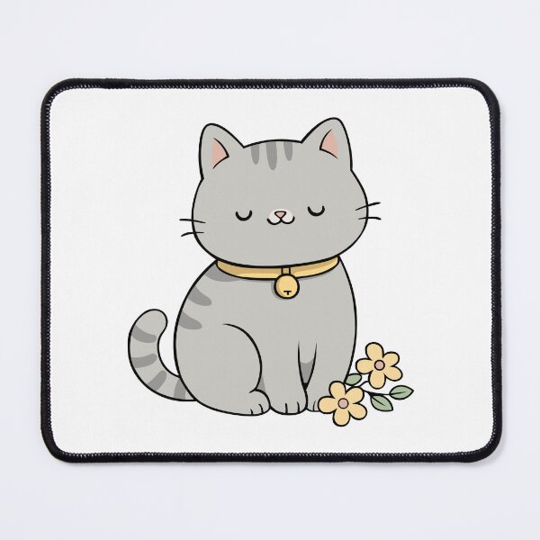Item preview, Peaceful Gray Cat with a Golden Bell designed and sold by hudhagha.