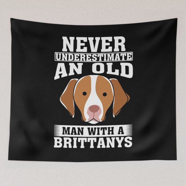 Item preview, Never Underestimate an Old Man with Brittanys designed and sold by CosmoKitsch.
