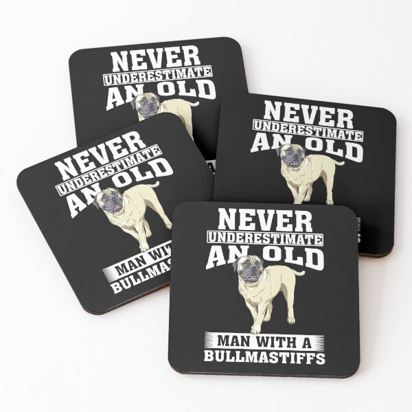 Item preview, Never Underestimate an Old Man with Bullmastiffs designed and sold by CosmoKitsch.