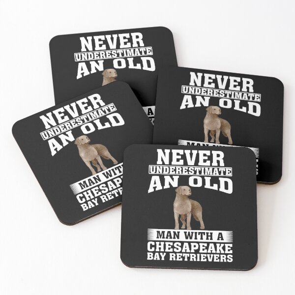 Item preview, Never Underestimate an Old Man with Chesapeake Bay Retrievers designed and sold by CosmoKitsch.