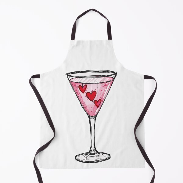Item preview, Pink Cocktail Glass with Hearts – Cute Romantic Illustration designed and sold by Elia Moon.
