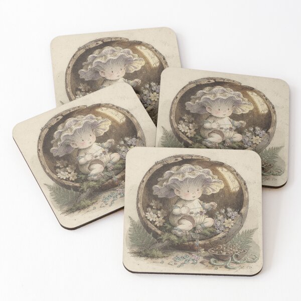 Item preview, Mushroom Folk Crafting - Cottagecore Forest Art designed and sold by PictorialWhimsy.
