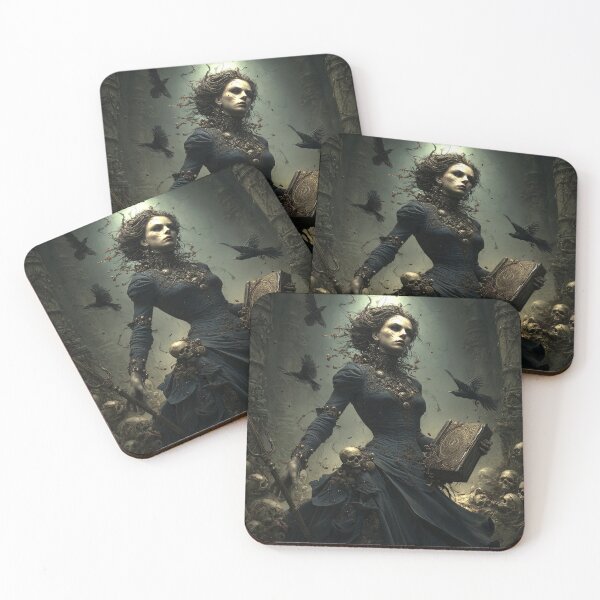 Item preview, Dagon Cult Priestess - Lovecraft Dark Ocean Gothic Victorian Horror Illustration designed and sold by mistygate.