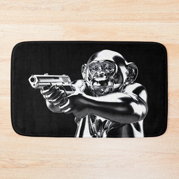 Item preview, Chrome Ape with Pistol — Mirror Sculpture designed and sold by CHROMA NOIR.