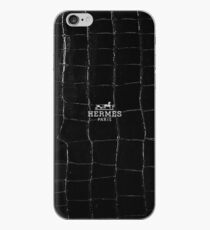 Black hermes paris texture Coque et skin iPhone