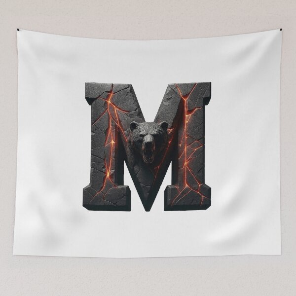 Item preview, Volcanic Bear M Letter Art designed and sold by Adappai.