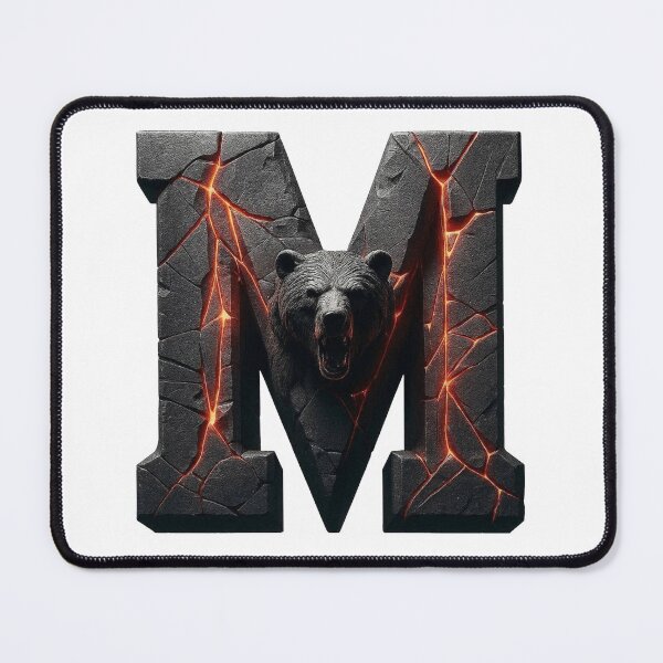 Item preview, Volcanic Bear M Letter Art designed and sold by Adappai.