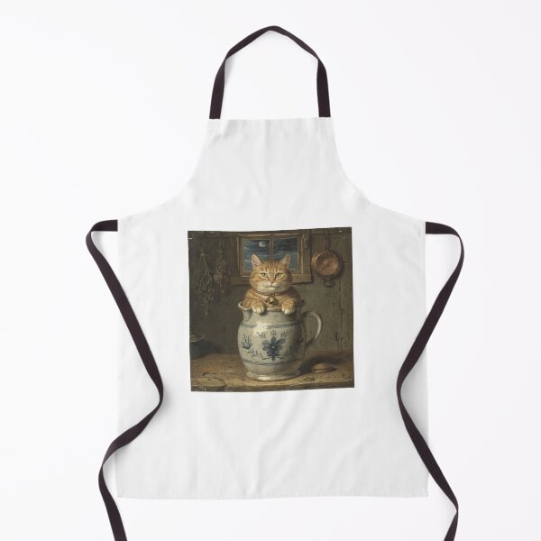 Item preview, Cat in Milk Jug - Vintage Folk Art Portrait designed and sold by PictorialWhimsy.