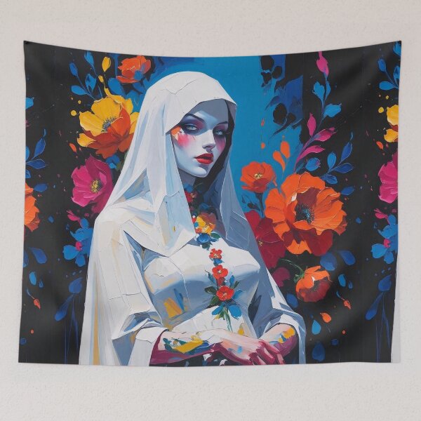Item preview, Gothic Bride Art Print: Dark Floral Woman Portrait designed and sold by Tootley.