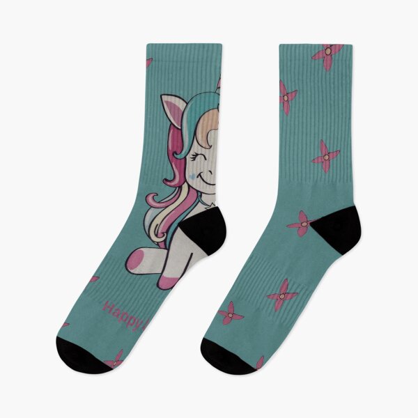 Item preview, Colorful unicorn on blue-green background  designed and sold by happytraveller1.