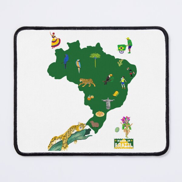 Item preview, Brazil Map Illustration: Nature, Landmarks & Culture Art designed and sold by Dhiessi.