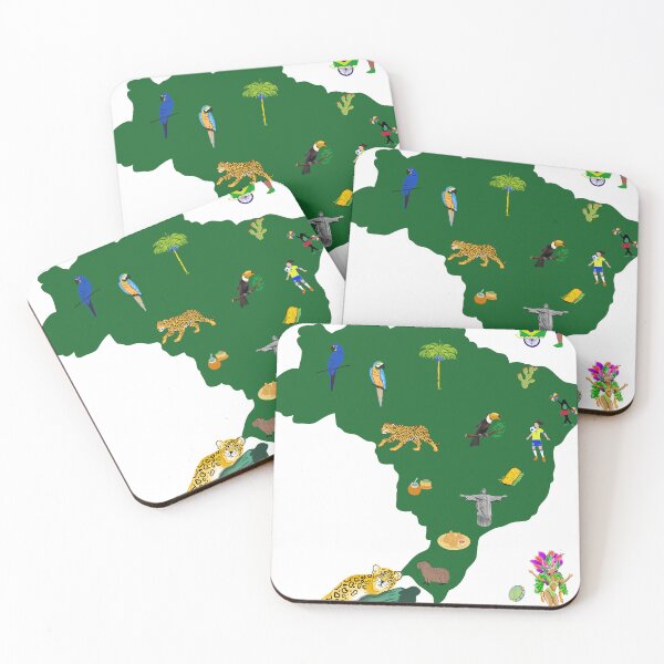 Item preview, Brazil Map Illustration: Nature, Landmarks & Culture Art designed and sold by Dhiessi.
