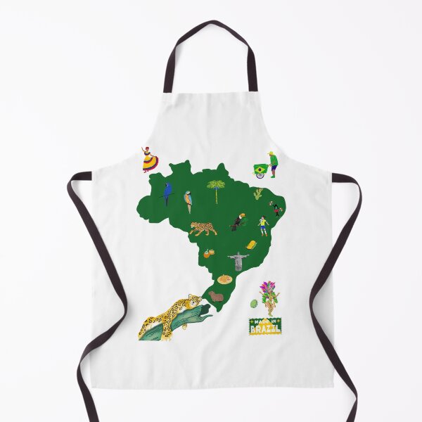 Item preview, Brazil Map Illustration: Nature, Landmarks & Culture Art designed and sold by Dhiessi.