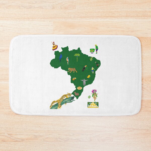 Item preview, Brazil Map Illustration: Nature, Landmarks & Culture Art designed and sold by Dhiessi.