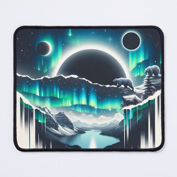 Item preview, Layered Northern Lights Bear, Ai Generated Art   designed and sold by ACC .