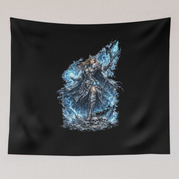 Item preview, Frost Queen Sorceress - Ice Lightning Fantasy Warrior Cutout designed and sold by Nesaith.