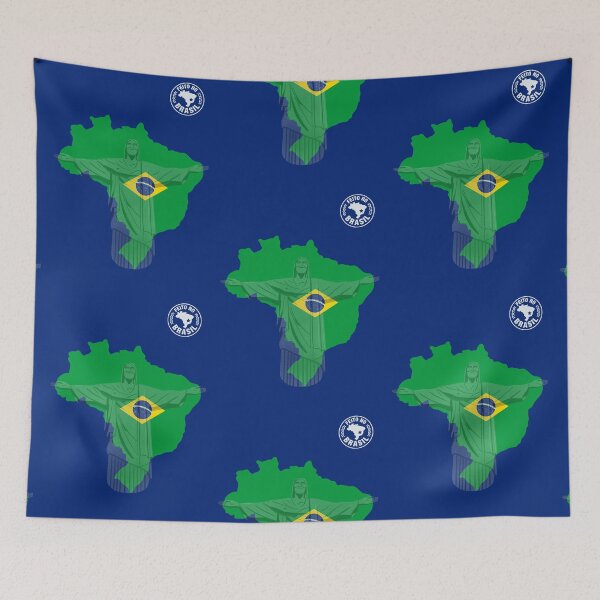 Item preview, Rio de Janeiro Minimalist Print: Brazil Map & Christ the Redeemer designed and sold by Dhiessi.