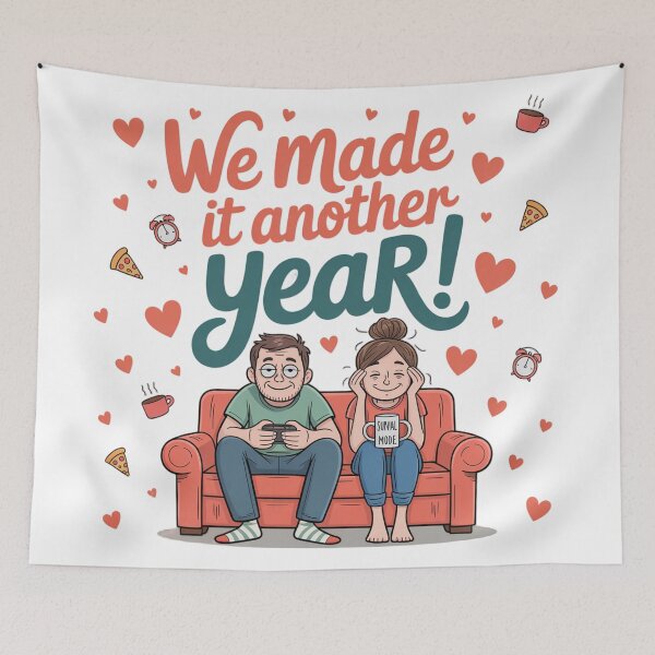 Item preview, We Made It Another Year! Survival Mode Anniversary Couple designed and sold by Midnight Veil Designs.