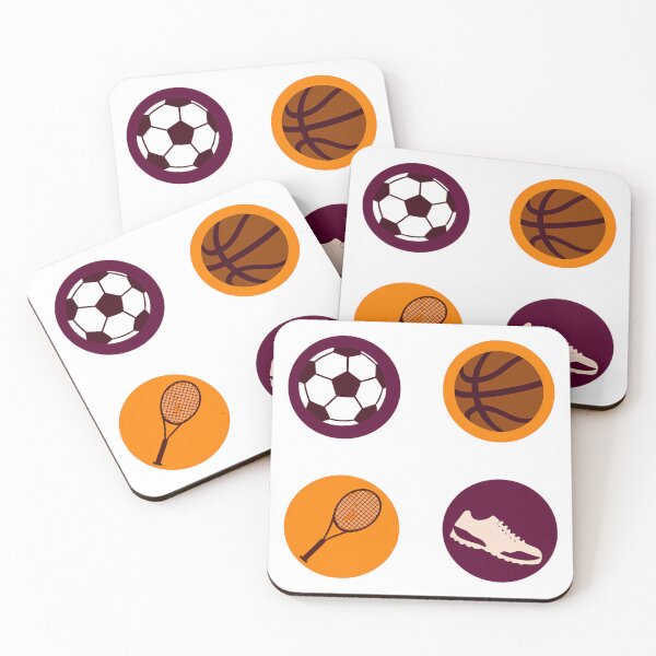 Item preview, Sports Colorful Symbols Soccer Basketball Tennis Run designed and sold by ART ATTACK ZONE.