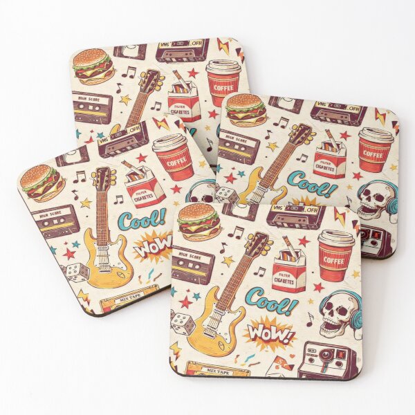 Item preview, Retro 80s 90s Pop Culture Doodle Pattern Art designed and sold by Cine8.