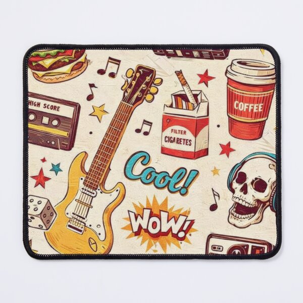 Item preview, Retro 80s 90s Pop Culture Doodle Pattern Art designed and sold by Cine8.