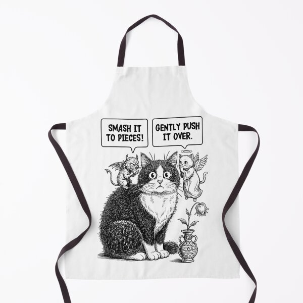 Item preview, Funny Cat Ethical Dilemma Devil Angel Flower Vase Cats designed and sold by GrandeDuc.