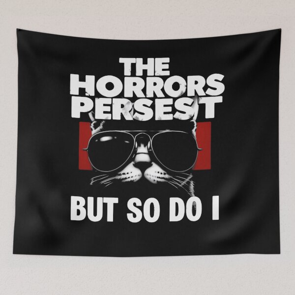 Item preview, The Horrors Persist But So Do I Deadpan Skull Mood designed and sold by SkeletonsDanger.