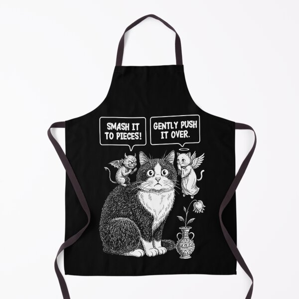 Item preview, Funny Cat Ethical Dilemma Devil Angel Flower Vase Cats designed and sold by GrandeDuc.