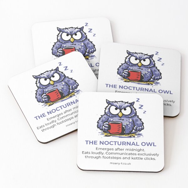 Item preview, The Nocturnal Owl – Moany T Flatmate Field Guide | Loud Midnight Kitchen Humour designed and sold by Moany-T.