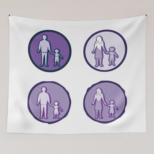 Item preview, Family Colorful Concepts Iconic Symbols Purple Black designed and sold by ART ATTACK ZONE.