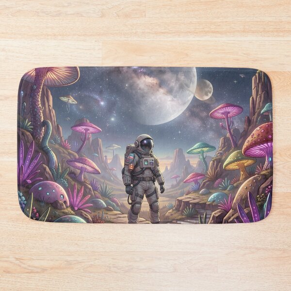 Item preview, The Lone Astronaut #08 - Space Mushrooms designed and sold by nocturnAIArt.