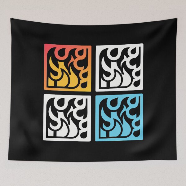 Item preview, Fire Colorful Concepts Iconic Symbols Red Blue Green designed and sold by ART ATTACK ZONE.