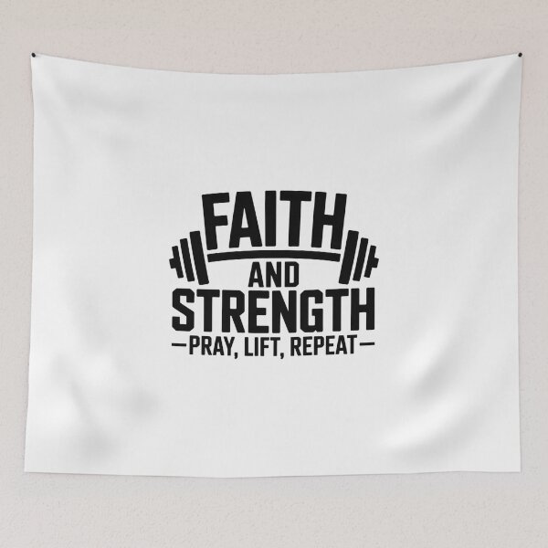 Item preview, Faith and Strength – Pray Lift Repeat Gym Design designed and sold by D-Oles-Mercher.