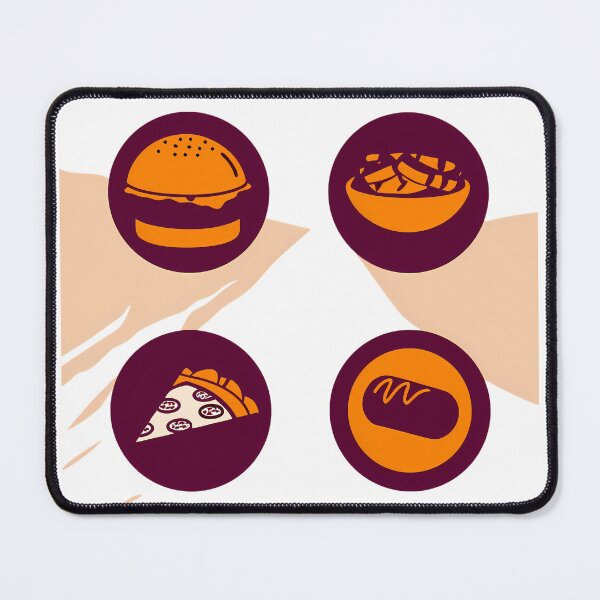 Item preview, Food Colorful Concepts Iconic Symbols Burger Fries Pizza designed and sold by ART ATTACK ZONE.