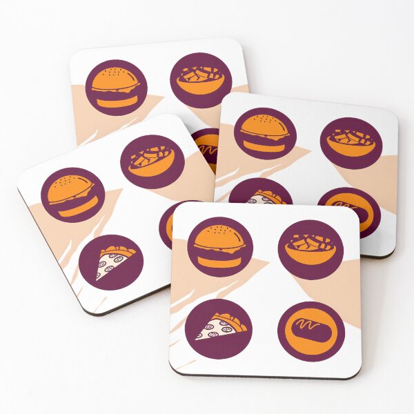 Item preview, Food Colorful Concepts Iconic Symbols Burger Fries Pizza designed and sold by ART ATTACK ZONE.