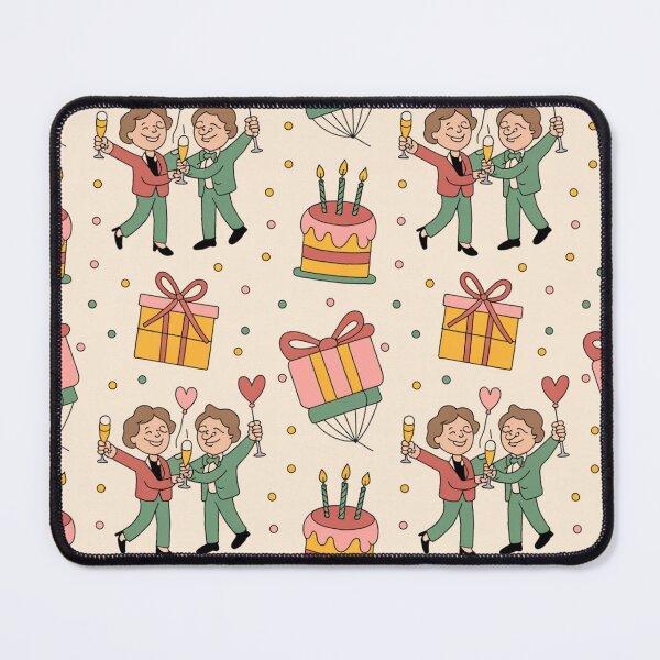 Item preview, Romantic Anniversary Celebration Pattern - Couples Toasting & Cakes designed and sold by Midnight Veil Designs.