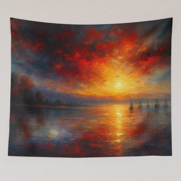 Item preview, Sunset Sailboats Over Calm Water designed and sold by Joey Santiago.