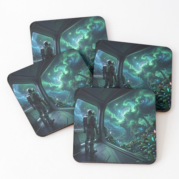 Item preview, The Lone Astronaut #07 - Nebula Jungle  designed and sold by nocturnAIArt.