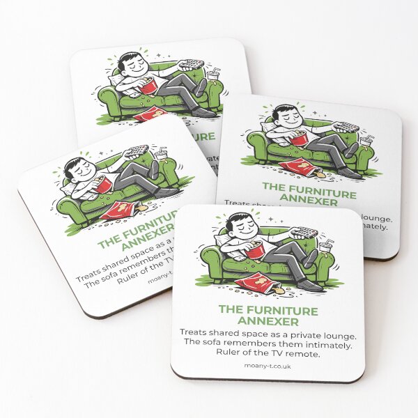 Item preview, The Furniture Annexer – Moany T Flatmate Field Guide Sticker | Sofa Hogging Student Humour designed and sold by Moany-T.