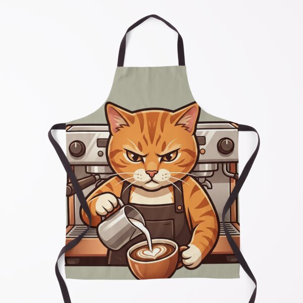 Item preview, Orange Tabby Cat Barista Coffee Latte Art Anime Style designed and sold by HappySproutArt.