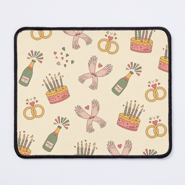 Item preview, Whimsical Wedding Anniversary Pattern - Doves, Rings, Cakes & Champagne designed and sold by Midnight Veil Designs.
